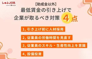 【助成金以外】最低賃金の引き上げへの企業が取るべき4つの対策とは？