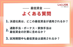 最低賃金に関するよくある質問