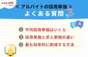 アルバイトの採用単価に関するよくある質問