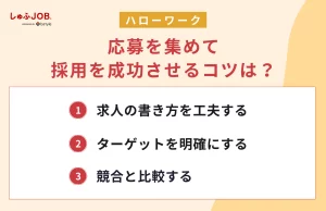 ハローワークで応募を集め、採用を成功させるコツは？