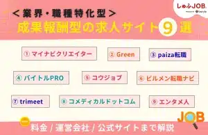 〈業界・職種特化型〉成果報酬型の求人サイト・サービス9選