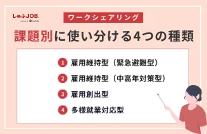 ワークシェアリングを企業の課題別に使い分ける4つの種類