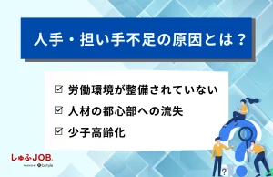 人手・担い手不足になっている原因