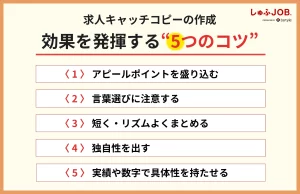 求人キャッチコピー作成で効果を発揮する“5つのコツ”