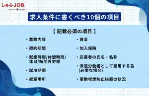 求人条件に書くべき10個の項目