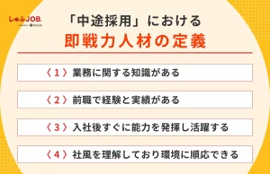 中途採用における即戦力人材の定義とは？