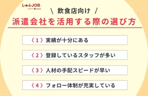 飲食店が派遣会社を活用する際の選び方