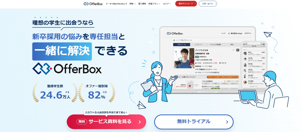 OfferBox｜高精度な適正検査で自社にあった人材をスカウトできる