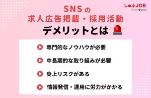 SNSでの求人広告掲載・採用活動を行うデメリット