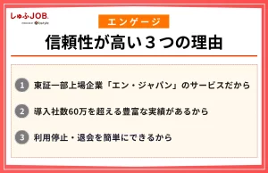 エンゲージの信頼性が高い3つの理由
