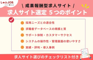 【チェックリスト付き】成果報酬型の求人サイトを選定する5つのポイント