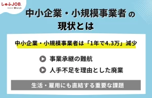 中小企業・小規模事業者の現状とは？