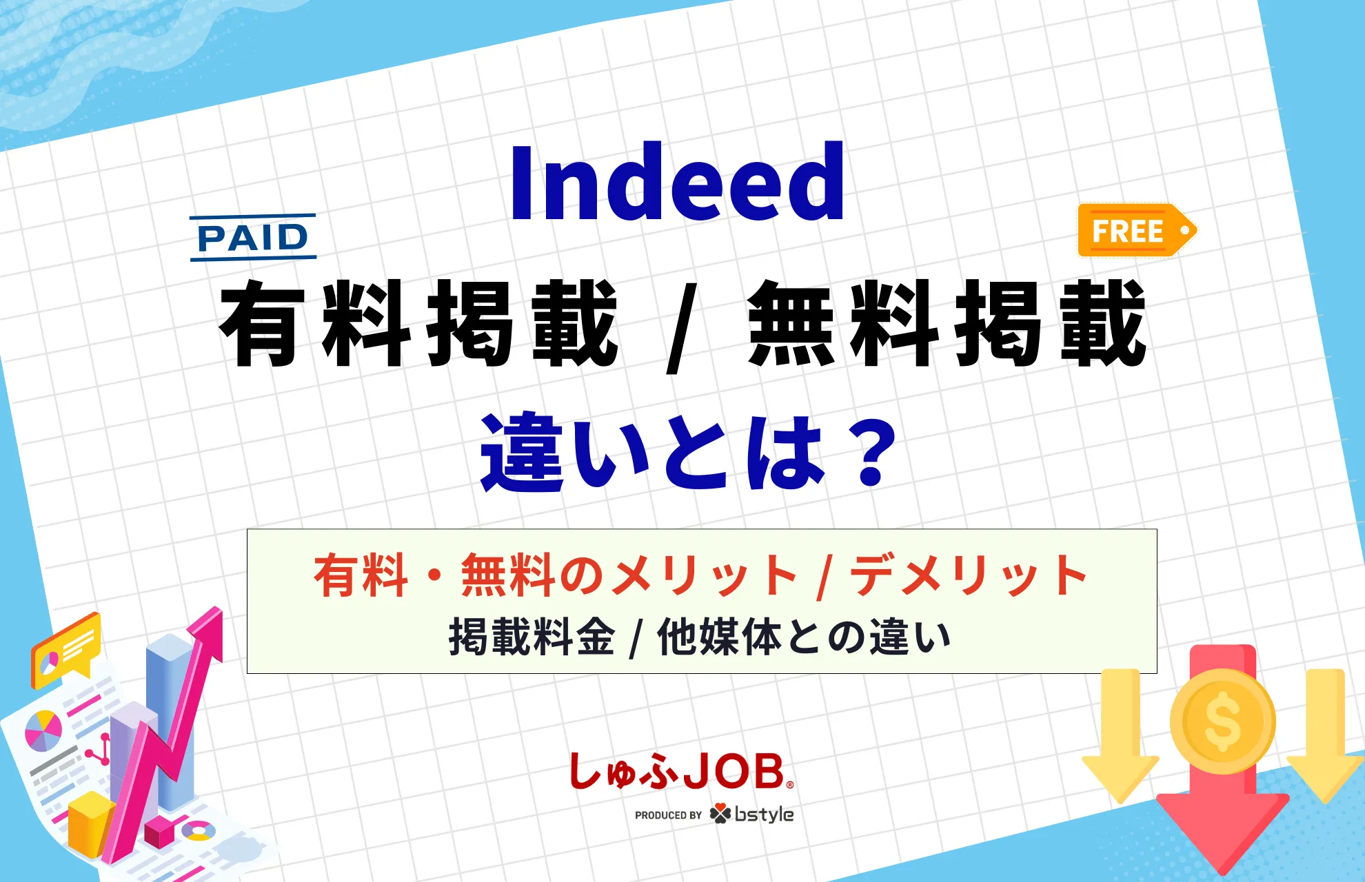Indeedの有料掲載と無料掲載の違いは？それぞれのメリット・デメリット、料金体系を解説