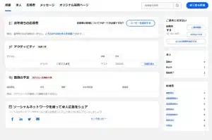 Indeed公式サイト【ダッシュボード】概要画面