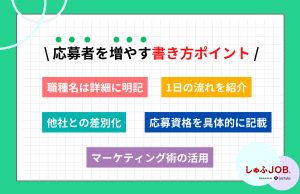 求人に応募者を増やすための書き方ポイント