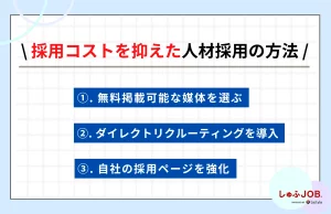 採用コストを抑えて人材を採用する方法
