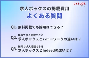 求人ボックスの掲載費用に関するよくある質問