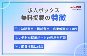 求人ボックスの無料掲載の特徴