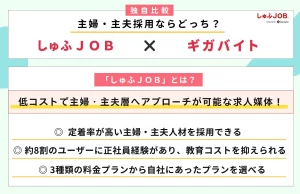 【独自比較】主婦・主夫採用ならどっち？「ギガバイト」vs「しゅふＪＯＢ」